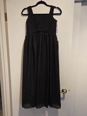 Black Chiffon Sleeveless Jr. Bridesmaid Dress